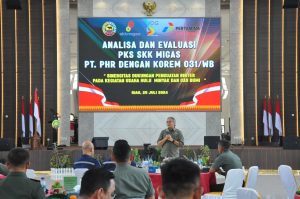 Tingkatkan Kerjasama, Korem 031/WB Adakan Analisa dan Evaluasi Dengan PKS SKK MIGAS PT. PHR