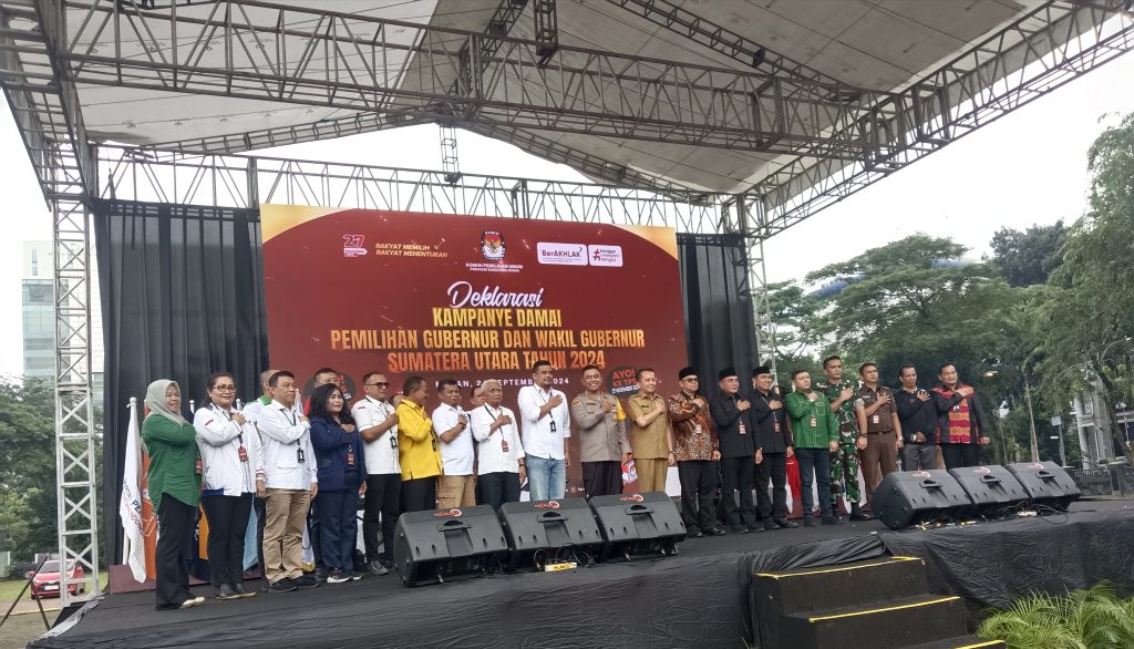 KPU Sumut Bersama 2 Paslon Gubernur & Wakil Gubernur Sumut Gelar Deklarasi Kampanye Damai