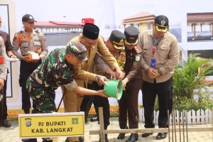 Peletakan Batu Pertama Pembangunan Joglo SPN Hinai Polda Sumut, Kapolres Langkat Hadiri Kunjungan Kapolda Sumut