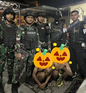 Laksanakan Patroli Begal, Personil Denpom I/5 Medan Amankan Dua Orang Kelompok Genk Motor di Hamparan Perak