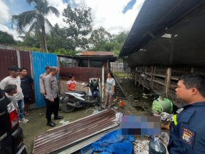 Wakapolres Bersama Personel Polsek Siantar Marihat Cek TKP Temuan Mayat di Kandang Ayam