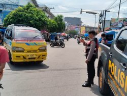 Sat Samapta Polres Pematangsiantar Gelar Patroli di Jalan SM Raja Antisipasi Kemacetan
