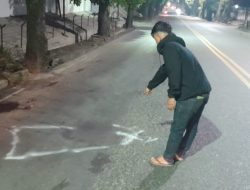 Unit Gakkum Sat Lantas Polres Pematangsiantar Olah TKP Laka Lantas di Jalan Medan Km 8