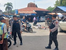 Cegah Aksi Premanisme, Sat Samapta Polres Langkat Tingkatkan Patroli Ke Pasar Tradisional