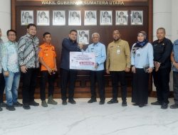 Wagub Sumut Terima Bantuan Bencana dari Pemko Makassar