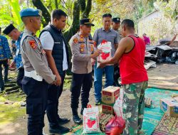 Kapolsek Salapian Salurkan Bantuan kepada Korban Kebakaran, Wujud Kepedulian Polri