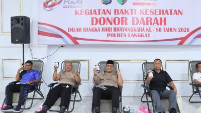 Kapolres Langkat Pimpin Donor Darah Hari Bhayangkara ke-80, Wujud Kepedulian Polri untuk Masyarakat
