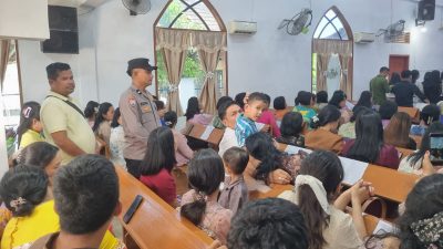Polsek Tanjung Pura Intensifkan Pengamanan Ibadah Minggu Kasih