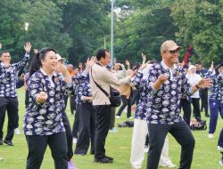 Taman Cadika Jadi Saksi Kekompakan 98 Wali Kota Se-Indonesia Senam Pagi Bersama