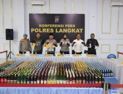 Polres Langkat Paparkan Pengungkapan Kasus Kurun Waktu Satu Bulan