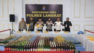 Polres Langkat Paparkan Pengungkapan Kasus Kurun Waktu Satu Bulan