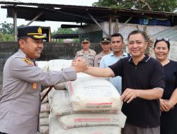 Kapolres Langkat Salurkan Bantuan Material untuk Pembangunan Gereja