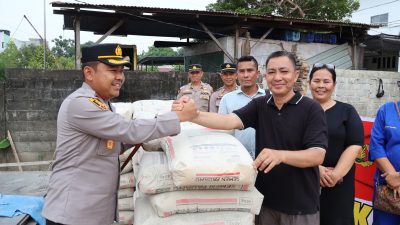 Kapolres Langkat Salurkan Bantuan Material untuk Pembangunan Gereja