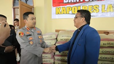 Safari Minggu kasih, Kapolres Langkat Beri bantuan Material Pembangunan Gereja HKBP