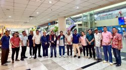 Pengurus Sumut Sambut Kedatangan Ketum SMSI Firdaus di Bandara Kualanamu