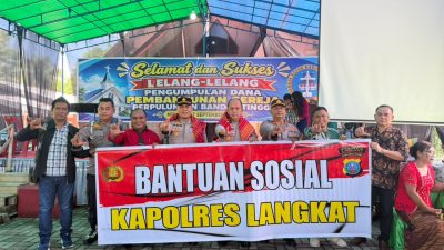 Polres Langkat Salurkan 100 Sak Material untuk Pembangunan Gereja GBKP Runggun Titi Besi
