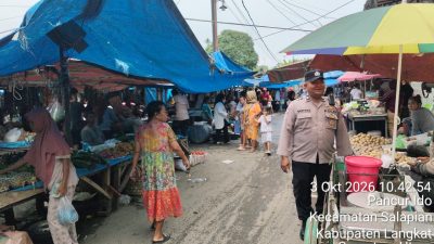 Polsek Salapian Intensifkan Patroli di Pasar Tanjung Langkat, Cegah 3C dan Gangguan Kamtibmas