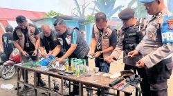 Markas Narkoba Mencirim Kampung Kutalimbaru Digerebek, Bandar Disergap Pistol Hingga Sejumlah Sajam Disita