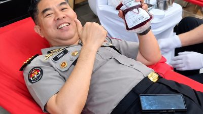 HUT ke-75 Humas Polri, Polda Sumut Tebar Kepedulian Lewat Aksi Donor Darah