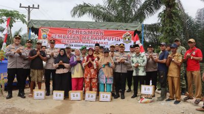 Jembatan Merah Putih Diresmikan, Akses Warga Dusun V Cinta Rakyat Kini Makin Terhubung