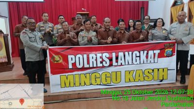 Minggu Kasih di GBKP Stabat, Polres Langkat Perkuat Silaturahmi dan Serap Aspirasi Jemaat