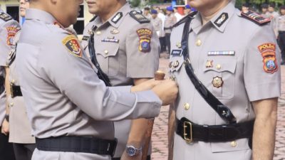 Kapolres Langkat pimpin sertijab Kasat Reskrim, Kasat Narkoba dan Kapolsek