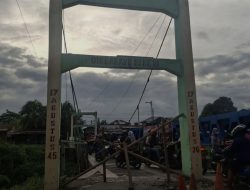 Jembatan Titi Gantung Kelurahan Kota Bangun Kecamatan Medan Deli Ditutup Sementara